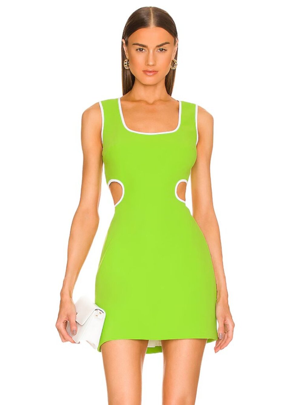 Amanda Uprichard Beeba Dress Apple Green Xs cutout